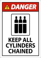 Danger Sign Keep All Cylinders Chained vector