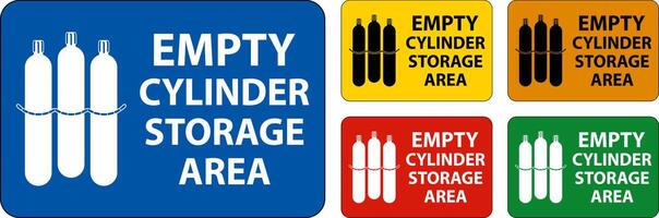 Gas Cylinder Sign Empty Cylinder Storage Area with Cylinders Chained Symbol vector