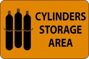 Cylinder Storage Sign Cylinder Storage Area vector