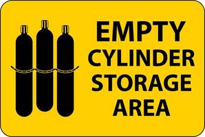 Gas Cylinder Sign Empty Cylinder Storage Area with Cylinders Chained Symbol vector