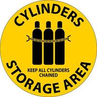 Floor Sign Cylinder Storage Area, Keep All Cylinders Chained vector