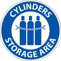 Floor Sign Cylinder Storage Area, Keep All Cylinders Chained vector