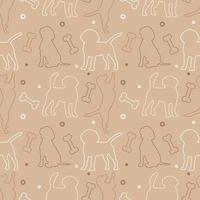 Seamless beagle pattern. Cartoon home pet, set of cute puppies for print, posters and postcard. Vector beagle  animal background. Funny little doggy seamless pattern