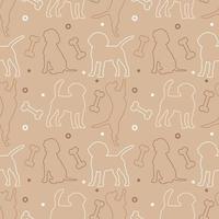 Seamless beagle pattern. Cartoon home pet, set of cute puppies for print, posters and postcard. Vector beagle  animal background. Funny little doggy seamless pattern