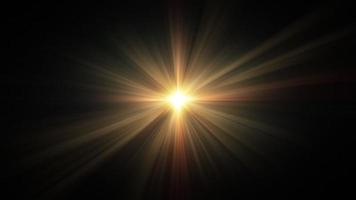 Loop center optical flare shine gold rays animation video