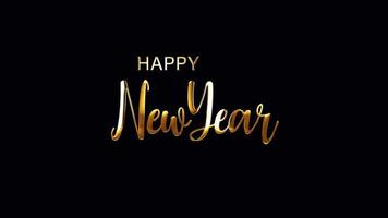 Loop Happy New Year golden text light effect video