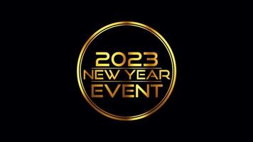 3D animation of 2023 New Year golden text video