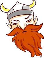 Angry head viking, illustration, vector on white background