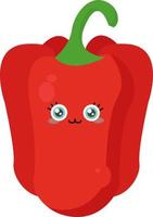 Red cute pepper, illustration, vector on white background
