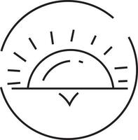 Raising sun, icon illustration, vector on white background