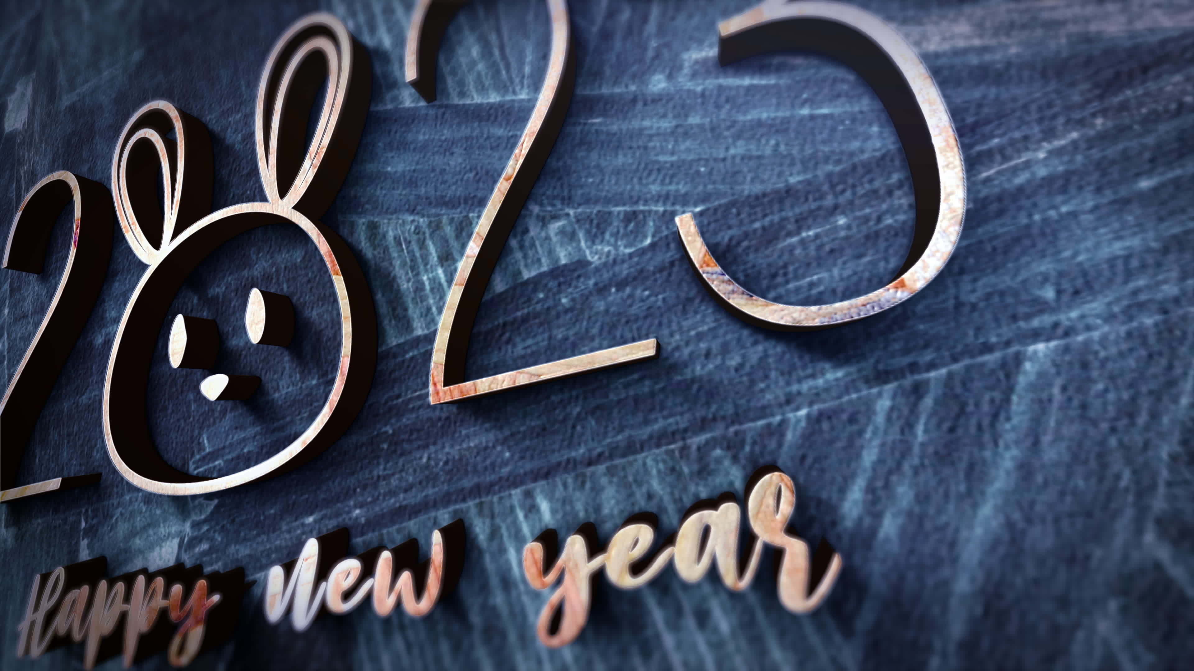 3D animation of 2023 Happy New Year text 13704472 Stock Video at Vecteezy