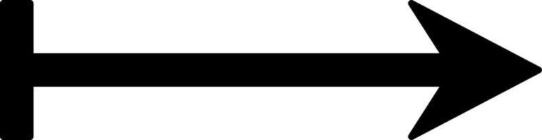 Small and simple black arrow pointing to the right, illustration, vector on white background.