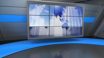 News Studio, Backdrop For TV Shows .TV On Wall.3D Virtual News Studio Background video