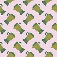 Green blender,seamless pattern on beige background. vector