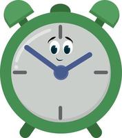 Alarm clock, illustration, vector on white background.