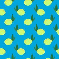 Sour lemon , seamless pattern on a blue background. vector
