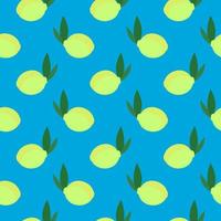 Sour lemon , seamless pattern on a blue background. vector