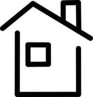 House with chimney and one small window, icon illustration, vector on white background