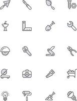 Construction icon pack, illustration, vector on a white background.