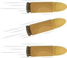 Golden bullets, illustration, vector on white background