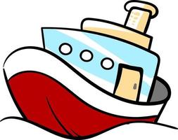 barco rojo, ilustración, vector sobre fondo blanco