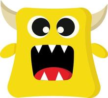 A happy yellow monster, vector or color illustration.