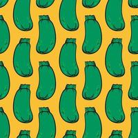 Zucchini pattern, seamless pattern on orange background. vector