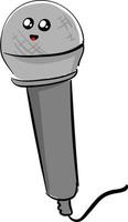 Microphone with eyes, illustration, vector on white background.