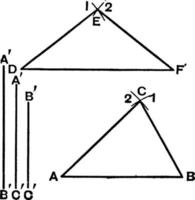 Construct Scalene Triangle, vintage illustration. vector