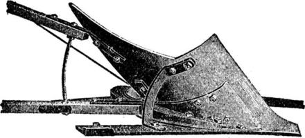 Steel Moldboard Plow, vintage illustration. vector
