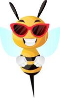 Bee posing for a picture, illustration, vector on white background.