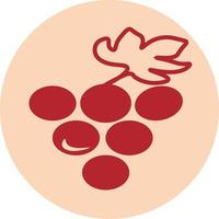 Red grapes, icon illustration, vector on white background