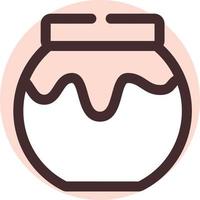 Jar of jam, illustration, vector on a white background.