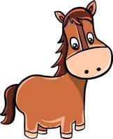 Small horse, illustration, vector on white background.