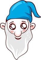 Cute face gnome, illustration, vector on white background