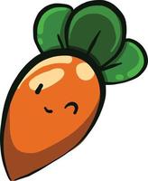 Carrot with eyes, illustration, vector on a white background.