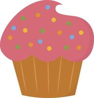 Cupcake, illustration, vector on white background.