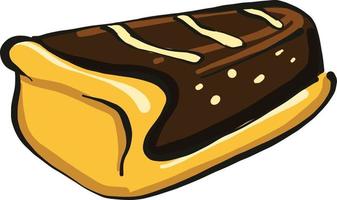 Baked pie, illustration, vector on white background.