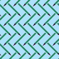 Green pencil ,seamless pattern on blue background. vector