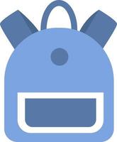 Blue backpack, illustration, vector on white background.