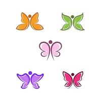 diseño de icono de mariposa de belleza vector