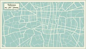 Tehran Iran Map in Retro Style. vector