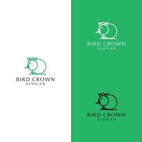 Bird line art logo icon design template vector