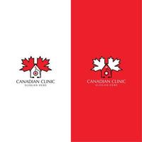 Canadian clinik logo design icon template vector