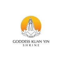 Goddess kuan yin  logo icon design vector