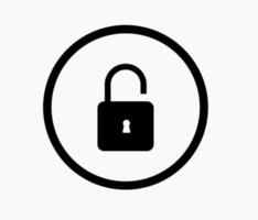 padlock unlock icon design concept vector