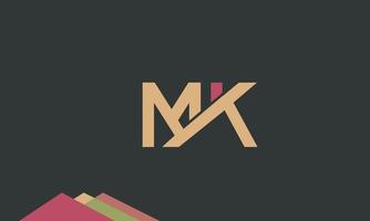 alfabeto letras iniciales monograma logo mk, km, m y k vector