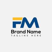 Abstract FM letter modern initial lettermarks logo design vector