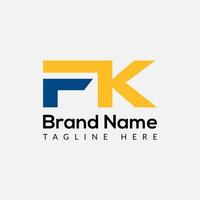 Abstract FK letter modern initial lettermarks logo design vector