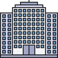 ilustración vectorial de construcción de hotel en un fondo. símbolos de calidad premium. iconos vectoriales para concepto y diseño gráfico. vector